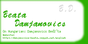 beata damjanovics business card